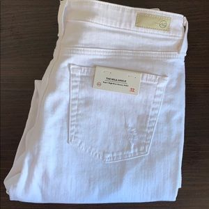 AG Adriano Goldschmied White Denim in Mika Ankle